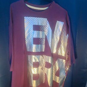 EnyceClothingco 2XLarge Oversized Tshirt Purple/Silver